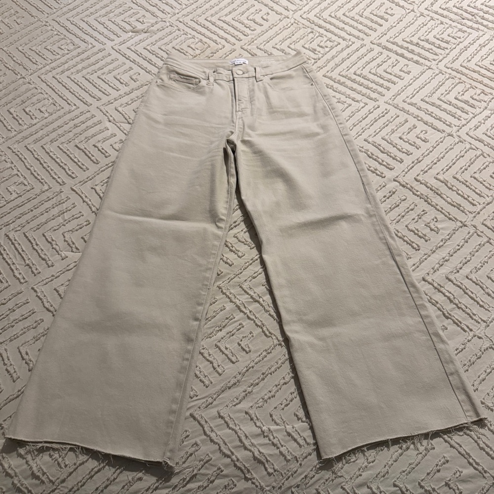 Good American Good Waist Palazzo Crop High Rise Wide Leg Jeans, sz 8/29